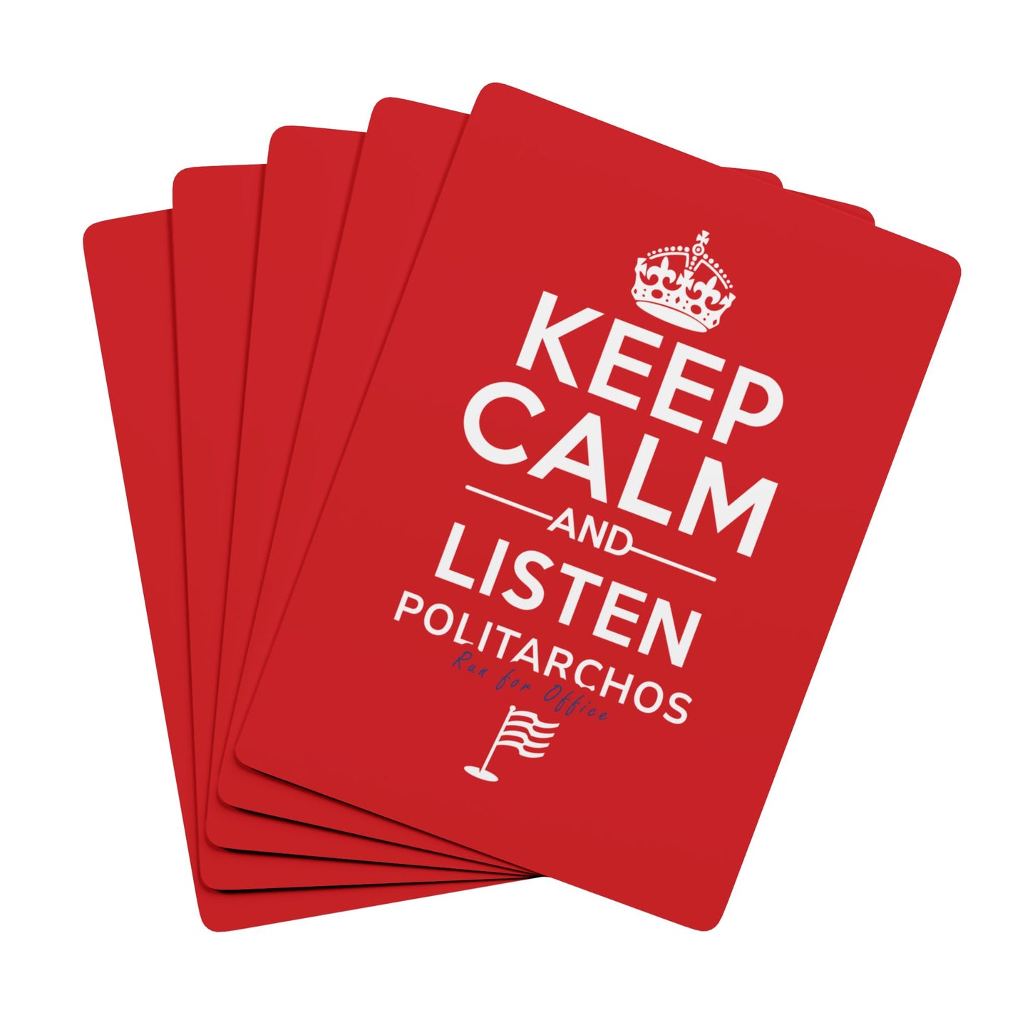 Politarchos Poker Playing Cards - Keep Calm and Listen Design